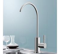 SaryEdge 360° Rotating Swan Neck Kitchen Sink Faucet with Water Filter Single Handle Silver Tap，Silver-A，Silver-A