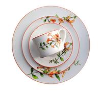 SaryEdge 48-piece porcelain tableware set, floral pattern, bone china tableware set, ceramic tableware set, including bowls, dessert plates, soup plates, dinner plates, etc.,