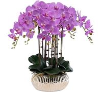 SaryEdge Artificial Flowers Orchids Artificial Potted Artificial Phalaenopsis Flowers Realistic to The Touch Artificial Flowers for Wedding Home Decorate Lifelike,D,D