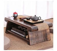 SaryEdge Coffee Table Breakfast in Bed Serving Tray Table Japanese Style Floor Table for Tea Antique Meditation Altar Table Sitting On The Floor Furniture,Brown 60x35x23cm，Br，Brown-60x35x23cm