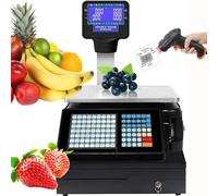 SaryEdge Commercial Digital Price Computing Scale,Label Printing Scales with Thermal Label Printer,LCD Screen,66lbs Capacity,for Food Retail Store,