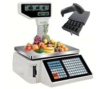 SaryEdge Commercial Digital Price Computing Scale, Thermal Printer Double-Sided Display Price Label, Electronics Printing Scale Barcode Scale Cash Register for Supermarket Co,B