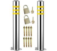 SaryEdge Construction Cone Traffic Delineator Post Locking Delineator Post Cones, Heavy Duty Safety Bollard for Outdoor Garage Parking Driveways Construction Sites, Remo，2 Pack-H-75cm/29.5in