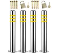 SaryEdge Construction Cone Traffic Delineator Post Locking Delineator Post Cones, Heavy Duty Safety Bollard for Outdoor Garage Parking Driveways Construction Sites, Remo，4 Pack-H-75cm/29.5in
