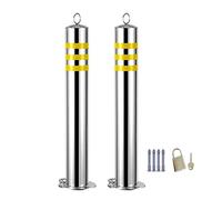 SaryEdge Construction Cone Traffic Delineator Post Stainless Steel Reflective Bollards for Driveway, Heavy Duty Traffic Safety Bollard with Expansion Bolts for Protect Y，4pack-75cm/29.5in