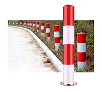 SaryEdge Construction Cone Traffic Delineator Post Traffic Delineator Poles In Ground, Reflective Traffic Safety Bollard with Permanent Base,Steel Parking Bollard for Pu，2pck-100cm/39.3in