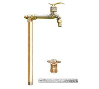 SaryEdge Cylindrical Vertical Garden Water Column, Outdoor Antifreeze Water Dispenser Hydrant with Brass Faucet,Gold-60cm/24in,Gold-60cm/24in