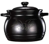 SaryEdge Earthenware casserole/earthenware cooking pot/earthenware frying pan - High-temperature cooking, rapid heating, high efficiency - 6 liters,-6L