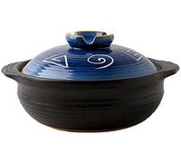 SaryEdge Earthenware Stew Pot - Earthenware Risotto Casserole Pot, Household Underglaze Colored Stone Pot, Retro Ceramic, 1.8L,-1.8L