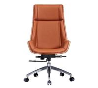 SaryEdge ergonomic office chair Middle Light Luxury Retro Century Height Back Genuine Leather Office Chair, Lifting Swivel Boss Chair, Comfortable Sedentary Gaming Chair,A