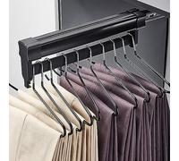 SaryEdge Extendable Pull Out Closet Rod - Wardrobe Pull-Out Trousers Rack, Extendable Clothes Rail, Pull Out Pant Hangers Closet Rod Adjustable 26-61cm Wardrobe Rail Clo,-56cm/22inch