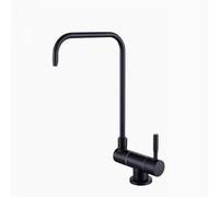 SaryEdge faucet Filter Faucet for Kitchen Sink 360° Rotat Brushed Big Bend Easy Install Use Clean and Safe Drinking Water，Black-Seven words，Black-Seven words