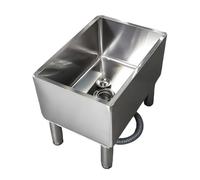 SaryEdge Freestanding Utility Sink,Slop Sinks,Free Standing Stainless Steel Floor Mop Sink, ty Utility Service Basin, Kitchen Sink Station with Deep Basin, f,Silver,Silver-a