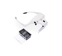 SaryEdge Headband Magnifier, Head MountLighted Magnifying Glasses, Hands Free Headband Magnifier -1X to 3.5X Zoom with 5 Detachable Lenses - Head Mounted Lighted Magnifying Glasse,