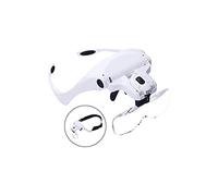 SaryEdge Headband Magnifier, Head MountLighted Magnifying Glasses, LED Lighted Eyeglass Head-Mounted Magnifier Headband Magnifier 1X to 3.5X Zoom with 5 Detachable Lenses Bracket,