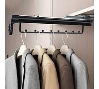 SaryEdge Heavy Duty Pull Out Clothes Hanger Rail, Extendable Closet Rod, Adjustable Wardrobe Clothing Rail, Push-Pull Wardrobe Organizer Storage Rack, Closet Organizer R,-45.8cm/17.7in
