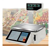 SaryEdge Label Printing Scale Pole Display, Double-Sided Display Price Computing Scale Commercial Digital Counting Scales 30kg/66.14 lbs Capacity with Pole Display and Label,A