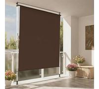 SaryEdge Manual Retractable Awning - Waterproof Sunshade Shelter Height Adjustable with Crank Handle Outdoor for Patios Decks & Balconies,White+brown-200cm/78.7in,White+brown-200cm/78.7in