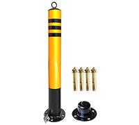 SaryEdge Metal Bollard for Driveways - Removable Security Parking Post with Padlock and Reflective Traffic Cones Included ，Black-500x76mm，Black-500x76mm