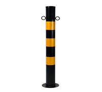 SaryEdge Metal Delineator Post Only with Double Chain Hooks, Traffic Road Cones for Courtyard Driveways Parking Lot Sidewalk Street Garden Lawn, Parking Reflective Bolla，2 Pack-125cm/49.2in