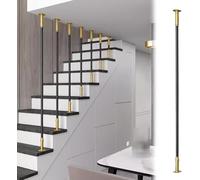SaryEdge Metal Railing Posts I-Shaped Pipes, Balusters Spindle for Indoor Stairway, Villas Balcony Terrace Hand Rail, Gold+Black ，125cm/49.2 inch，125cm/49.2 inch