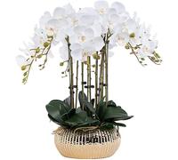 SaryEdge Orchids Artificial Potted Artificial Phalaenopsis Flowers Realistic to The Touch Artificial Flowers for Wedding Home Decorate,