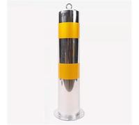 SaryEdge Parking Post Construction Cone Street Stanchion Driveways Stainless Steel Security Posts, Metal Parking Barrier Bollard Post,Stainless Steel Parking Bollard wit，Silver-11.4x50cm/4.49x19.69in