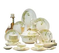 SaryEdge Party tableware set, 88-piece porcelain tableware set, guest catering set, complete breakfast tableware, 88 pieces, serves 16 people.,88pcs for 16people-