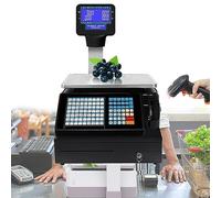 SaryEdge Price Computing Scale with Pole Display, Commercial Thermal Printer, Double-Sided Display Price Label, Electronics Printing Scale Barcode Scale Cash Register with Sc,30kg/66lbs