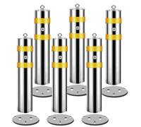 SaryEdge Removable Safety Bollard for Driveways, Reflective Parking Pole Ideal for High-Traffic Areas,6pcs-15.9cm/6.2in,6pcs-15.9cm/6.2in