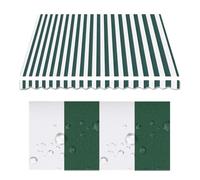 SaryEdge Replacement Garden Canopy Sun Shade Cover for 6.5'×5' 10'×8' 12'×10' Patio Awning - Striped Black Sunshade for Terrace Market and Bar,Green-13x10ft/4x3m,Green-13x10ft/4x3m