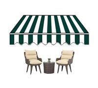 SaryEdge Retractable Awning Replacement Canvas Light Gray Polyester Fabric for Outdoor Patio Sun Shade Shelter,Dark Green and White-400x200,Dark Green and White-400x200