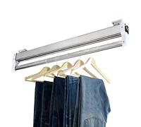 SaryEdge Retractable Garment Laundry Drying Rack - Heavy Duty Retractable Pull Out Pants Rack Adjustable Closet Rod, With 2 Sliding Track Extendable Clothes Rail, 30-80c,-80cm