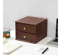 SaryEdge Retro Wooden Desk- 2-Tier A4 File Cabinet with Drawers No Assembly Required Elegant Office Supplies for Home & Workspace White Storage Solution,Noir-2 layer