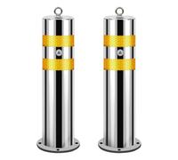 SaryEdge Safety Bollard Post, Barricades Driveway Pole, Construction Parking Lock, Metal Parking Bollards, for Parking Lot Road Marker，60 * 13.3cm/23.6 * 5.2in(2PCS)，60 * 13.3cm/23.6 * 5.2in(2PCS)