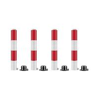 SaryEdge Safety Cones Bollards,Parking Bollards with Yellow Automatic Led Flashing Beacon,Steel Traffic Barrier for Control Pedestrian Crowd Safety，A 4 Pack，A 4 Pack
