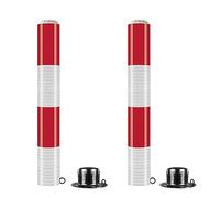 SaryEdge Safety Cones Bollards,Parking Bollards with Yellow Automatic Led Flashing Beacon,Steel Traffic Barrier for Control Pedestrian Crowd Safety，A 2 Pack，A 2 Pack
