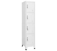 SaryEdge Sturdy White Steel Cabinet 4 Lockable Doors Ventilated Design & Name Tag Holder Perfect for Office School Garage & Storage Solutions,Grau-with 4 lockers