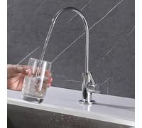 SaryEdge Swan Neck Kitchen Sink Faucet with Drinking Water Filter Single Cold Silver Tap，Silver-A，Silver-A