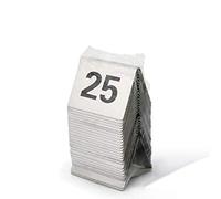 SaryEdge Table Numbers, 1-25/50/100 Stainless Steel Table Number Cards Restaurant Cafe Bar Seating Table Numbers Wedding Birthday Marriage Anniversary Events P,1 to 25