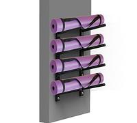 SaryEdge Thick Wall Vertical Yoga Mat Storage Organizer Rack for Home, Gym, Study with Ace Foam Rollers (4 Tiers