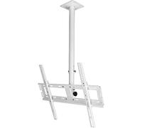 SaryEdge TV Table, Multifunction Ceiling TV Mount Bracket, Support 77 Lbs, Fits 32 to 55" LED Screen Display, with TV Mount Shelf and Height Adjustable Pole, White TV Mo,2m,2m