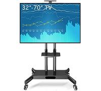 SaryEdge Universal TV Stand Portable TV Stand Rolling TV Cart with Swival Screen, Tall Adjustable Height Steel TV Stand for for Plasma/LCD/LED OLED TVs,Fit 32"- 70" TV TV T(