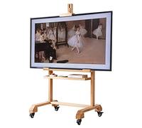 SaryEdge Universal TV Stand Tall Wooden Floor TV Stand for 32 43 50 55 65 Inch TV, Studio TV Display Stand, Heavy Duty Rolling TV Cart on Locking Wheels for Home Office Bea(