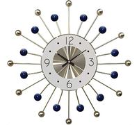 SaryEdge Wall Clock Art Large Wall Clock Silent Art Decor Wall Clock, Midcentury Modern Decor Wall Clock, Stylish Wall Hanging Clock Creative Living Room Bedroom Wall Decor Clock-Wh,Blue-49cm/19.3in