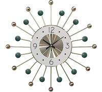 SaryEdge Wall Clock Art Large Wall Clock Silent Art Decor Wall Clock, Midcentury Modern Decor Wall Clock, Stylish Wall Hanging Clock Creative Living Room Bedroom Wall Decor Clock-Wh,Green-49cm/19.3in