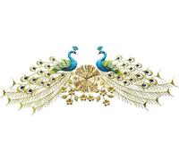 SaryEdge Wall Clock Modern Art Wall Clock Large Peacock Wall Clock, Modern Metal Silent Wall Clocks Operated, Gold Quartz Clock for Living Room Kitchen Bedroom Office Wall-B,B-One,B-One Size