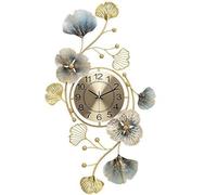 SaryEdge Wall Clock Modern Art Wall Clock Vintage Clock Light Luxury Atmosphere Ginkgo Leaf Mute DIY Modern Arabic Numerals Metal Material Home Office for Living Room Bedroom Wall-A,B-One Size