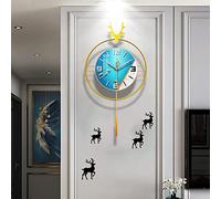 SaryEdge Wall Clock Modern Deer Art Metal Pendulum Wall Clock, Silent Non-Ticking Wall Clock for Living Room Decor, Wall Decoration Bedroom Office,70Cm A Wall Decor Clock-80cm B-One,70cm B-One Size