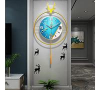 SaryEdge Wall Clock Modern Deer Art Metal Pendulum Wall Clock, Silent Non-Ticking Wall Clock for Living Room Decor, Wall Decoration Bedroom Office,70Cm A Wall Decor Clock-80cm B-One,80cm B-One Size